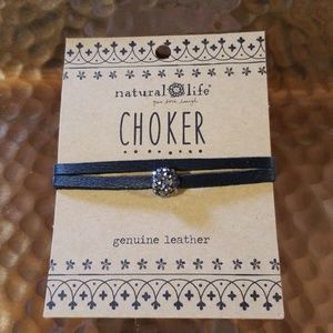 Natural Life Leather Tie On Choker